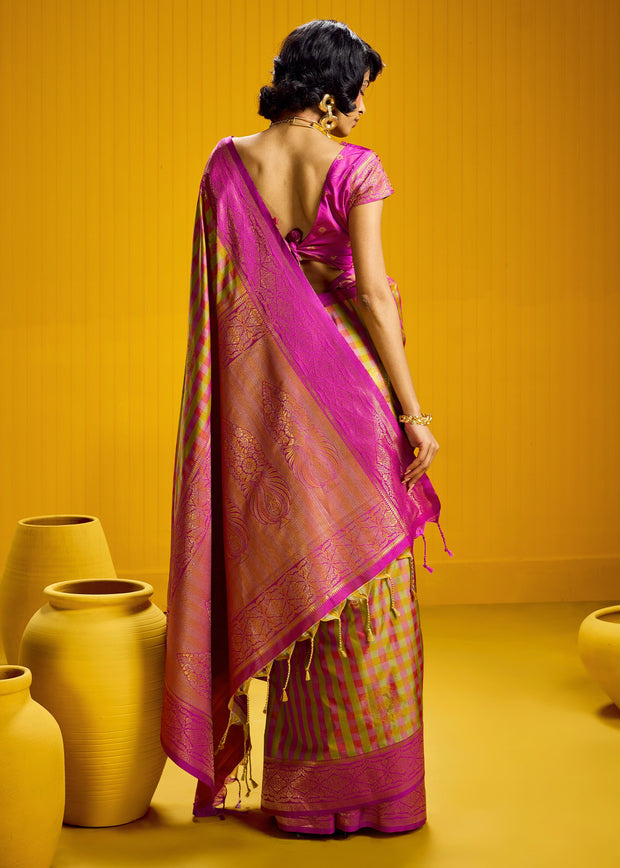 Henna Green Banarasi Silk Saree