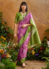 Purple Woven Cotton Silk Saree