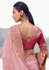 Pink & Peach Woven Embroidered Tissue Organza Saree