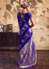 Navy Blue Rangkat Satin Silk Saree