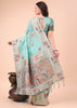 Angel Blue Woven Linen Cotton Silk Saree