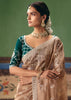 Almond Brown Embroidered Designer Saree
