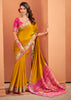 Mustard Yellow Woven Banarasi Patola Silk Saree
