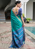 Blue Woven Silk Saree With Patola Pallu