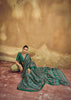 Bottle Green Printed Satin Silk Saree