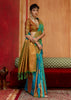 Blue Yellow Woven Banarasi Silk Saree