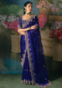 Royal Blue Embroidered Designer Saree
