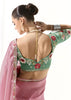 Rose Pink Designer Organza Tissue Silk Saree