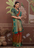 Rust Brown Woven Tussar Silk Saree