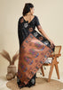 Ebony Black Woven Bronze Zari Paithani Silk Saree