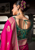 “Exclusive Offer” : Princess Pink Woven Embroidered Banarasi Silk Saree