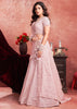 Baby Pink Net Embroidered Bridal Lehenga