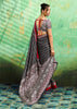 Black Printed Satin Silk Saree