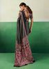 Phantom Black Printed Satin Silk Saree