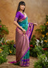 Swedish Blue Woven Banarasi Silk Saree