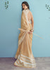 Wheat Beige Woven Linen Silk Saree
