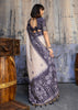 Midnight Blue Printed Cotton Silk Saree