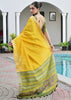 Yellow Woven Silk Saree With Patola Pallu