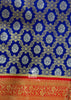 Swarna: Banarasi Handloom Zari Jaal Saree in the Shades of Blue and Red (7705939312833)