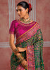 Forest Green Embroidered Designer Saree