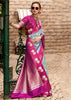 Silver Grey Banarasi Satin Silk Saree