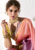 Purple And Pink Designer Organza Tissue Silk Saree
