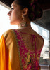 “Exclusive Offer” : Zinnia Orange Woven Embroidered Banarasi Silk Saree