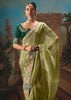 Kiwi Green Embroidered Designer Saree