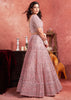 Blushing Pink Net Embroidered Bridal Lehenga