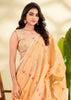Delight Orange Woven Linen Silk Saree