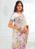 Moon White Woven Linen Cotton Silk Saree