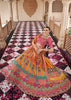 Pink & Yellow Banarasi Silk Embroidered Lehenga