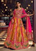 Pink And Golden Heavy Banarasi Designer Lehenga