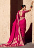 Rani Pink Woven Crepe Georgette Saree