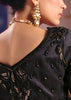 Jet Black Embroidered Tissue Designer Saree
