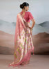 Salmon Peach Woven Banarasi Tissue Silk Saree