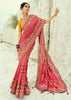 Rani Pink Woven Georgette Bandhej Designer Saree