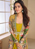 Antique Yellow Shrug Style Gown with Embroidered Work