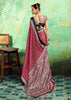 Scarlet Red Printed Satin Silk Saree