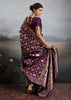 Plum Purple Woven Banarasi Silk Saree