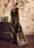 Black And Golden Rangkat Satin Silk Saree