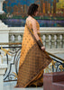 Dusky Orange Woven Tissue Linen Silk Saree