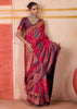 Raspberry Pink Dual Tone Bronze Zari Woven Banarasi Silk Saree