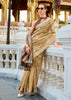 Golden Beige  Woven Tissue Silk Saree