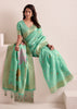 Bermuda Green Woven Linen Silk Saree
