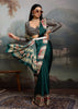 Hunter Green Printed Satin Silk Saree