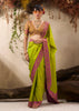 Lime Green Woven Kanjivaram Silk Saree
