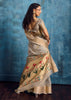 Silver Grey Woven Paithani Tissue Silk Saree