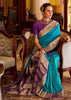 Vivid Blue Banarasi Soft Silk Saree