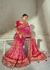 Pink Embroidered Georgette Bandhej Saree